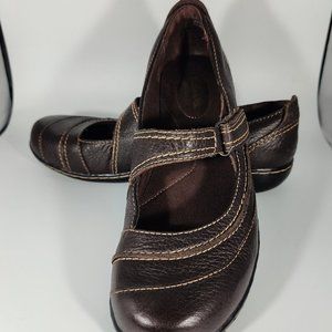 Clarks Bendables Ashland Avenue Brown Leather Mary Janes Sz 8M